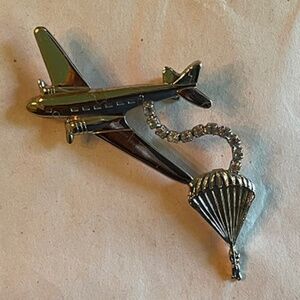 Vintage Parachute from Airplane Brooch